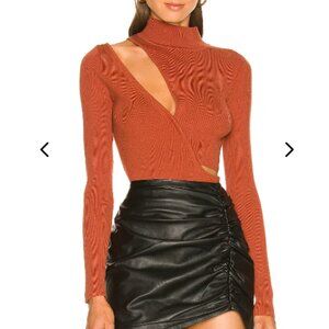 Michael Costello x REVOLVE Rust Cutout Rib Sweater